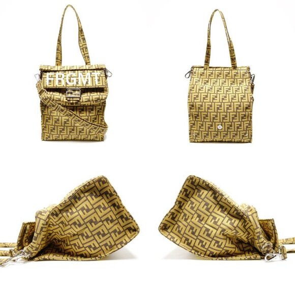 Fendi Shoulder Bag Zucca Frgmt Baguette Four Double - Picture 9 of 10